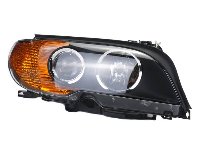 BMW Headlight Assembly - Passenger Side (Halogen) (w/ Amber Turnsignal) 63126920606 - Hella 354204201